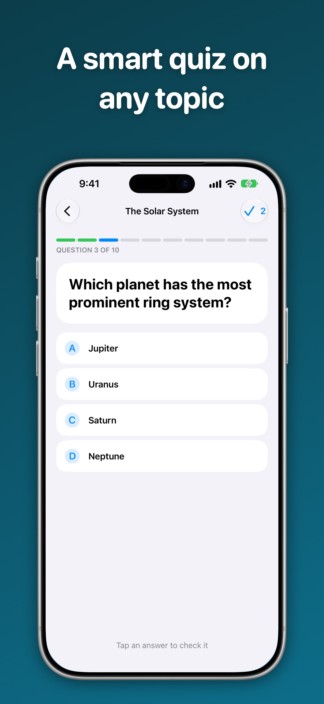 A smart quiz on any topic